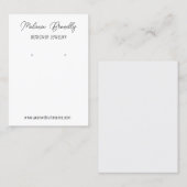 Zilveren Wit Moderne Chique Sieraden Oorbel Displa Visitekaartje (Voorkant / Achterkant)