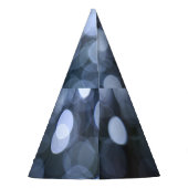 Zilveren, witte bokeh nacht achtergrond. feesthoedjes (Achterkant)