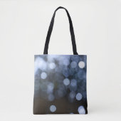 Zilveren, witte bokeh nacht achtergrond. tote bag (Voorkant)