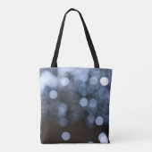 Zilveren, witte bokeh nacht achtergrond. tote bag (Achterkant)