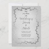 Zilveren witte botanische bladeren verhalenboek br kaart (Voorkant)