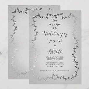 Zilveren witte botanische bladeren verhalenboek br kaart