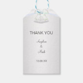 Zilveren Witte Bruiloft Cadeaulabel (Voorkant)