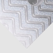 Zilveren Witte Chevron Glans Monogram Letter Initi Tissuepapier (Detail)