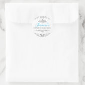 Zilveren Witte Damast & Tiara Sweet 16 Sticker (Tas)