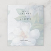 Zilveren Witte Dogwood Blossoms Bruiloft Plaatskaartje (Buitenkant ongevouwen)