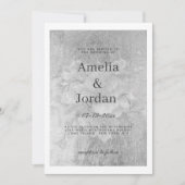 Zilveren witte elegante kersenbloesem bloemenbruil kaart (Voorkant)