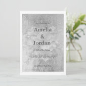 Zilveren witte elegante kersenbloesem bloemenbruil kaart (Staand voorkant)