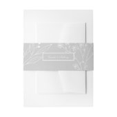 Zilveren witte hoek Floral Boho bruiloft Uitnodigingen Wikkel (Voorkant Voorbeeld)