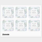 Zilveren witte hondenbloesems Retouradres Vierkante Sticker (Vel)