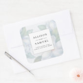 Zilveren witte hondenbloesems Retouradres Vierkante Sticker (Envelop)