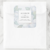 Zilveren witte hondenbloesems Retouradres Vierkante Sticker (Tas)