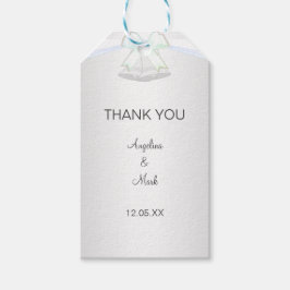 Zilveren Witte Huwelijk Cadeaulabel