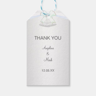 Zilveren Witte Huwelijk Cadeaulabel