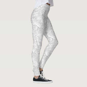 Zilveren witte kant leggings