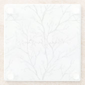 Zilveren witte kerstbomen glazen onderzetter (Achterkant)