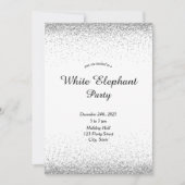 Zilveren Witte Olifant Feestje Kaart (Voorkant)