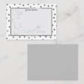 zilveren witte, stijlvolle monogrammen notitiekaartje (Voorkant / Achterkant)