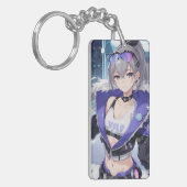 Zilveren Wolf fanart 1 Sleutelhanger (Voorkant Links)