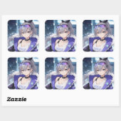Zilveren Wolf fanart 1 Vierkante Sticker (Vel)