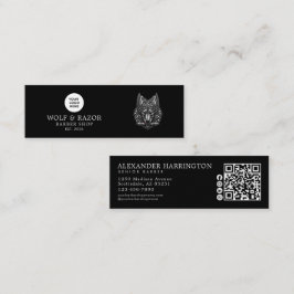 Zilveren Wolf Logo Qr Code Sociale Iconen voor Her Mini Visitekaartje