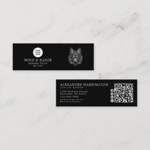 Zilveren Wolf Logo Qr Code Sociale Iconen voor Her Mini Visitekaartje