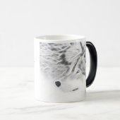 Zilveren Wolf met Wolf's Creed Magische Mok (Voorkant rechts)