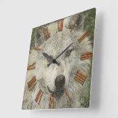 Zilveren Wolf potlood illustratie tekening klok (Hoek)