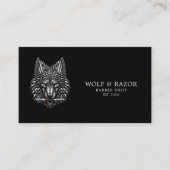 Zilveren Wolf Professionele Kapper Scheercode Visitekaartje (Voorkant)