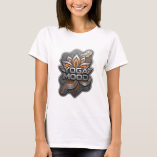 Zilveren YOGAMOOD-shirtontwerp met een randje T-shirt
