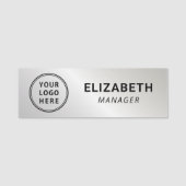 Zilveren Zakelijk Logo Naamplaatje (Voorkant)