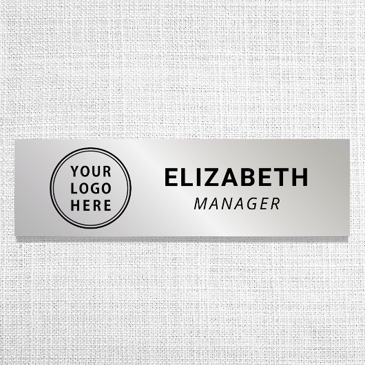 Zilveren Zakelijk Logo Naamplaatje