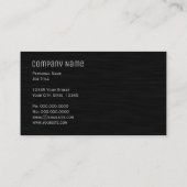 Zilveren Zakelijke Visitekaartkaart met Zwarte Afw Visitekaartje (Achterkant)
