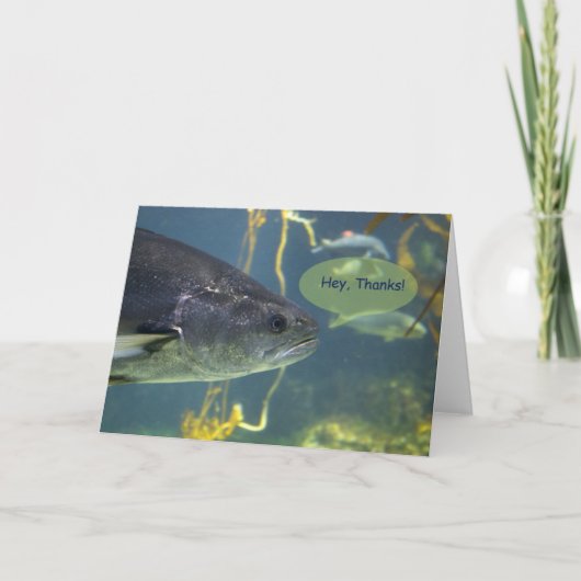 Zilveren zalm Dank u 2 Bedankkaart (Voorkant)
