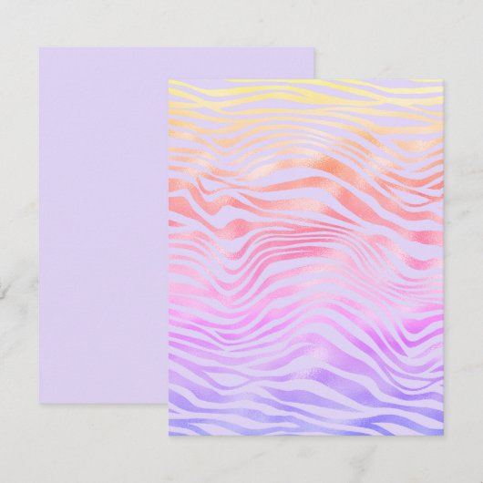 Zilveren zebra strepen blanco kaart voor elke gele (Voorkant / Achterkant)