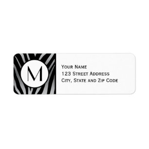 Zilveren Zebra Stripe Retouradreslabel Etiket
