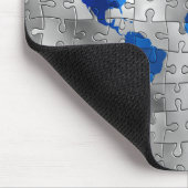 Zilveren Zee Blauwe Continenten 3D Effect Muismat (Hoek)