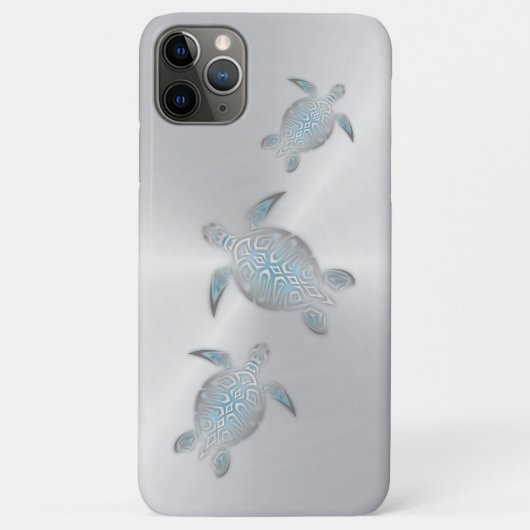 Zilveren Zee Schildpadden Maritieme Kust Case-Mate iPhone Case (Achterkant)