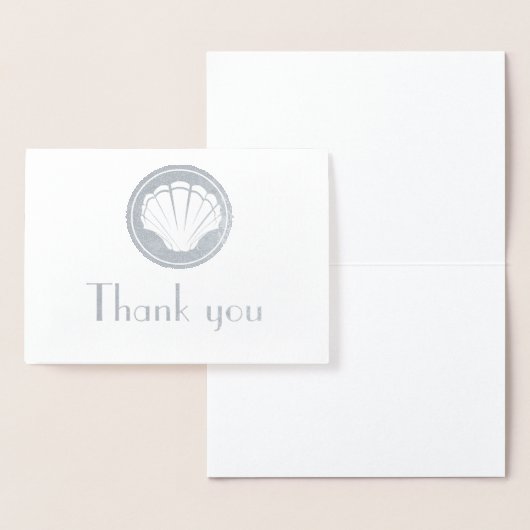 zilveren zeeschelp - Dank u Folie Kaarten (Display)