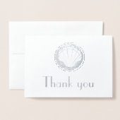 zilveren zeeschelp - Dank u Folie Kaarten (Voorkant met envelop)