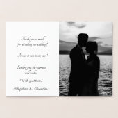 zilveren zeeschelp - Dank u -voeg trouwfoto toe Folie Kaarten (Binnen)