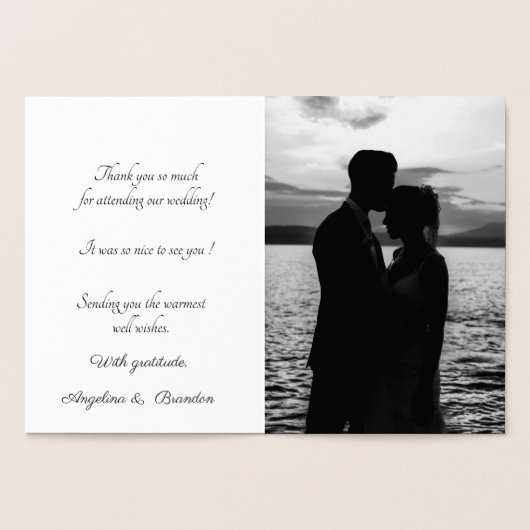 zilveren zeeschelp - Dank u -voeg trouwfoto toe Folie Kaarten (Binnen)