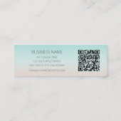 Zilveren Zeeschildpad QR Code Strandstijl Mini Visitekaartje (Achterkant)