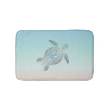 Zilveren Zeeschildpad Strand Stijl Turquoise