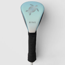 Zilveren Zeeschildpad Turquoise | Kust Monogram Golfheadcover
