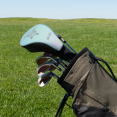 Zilveren Zeeschildpad Turquoise | Kust Monogram Golfheadcover (Insitu)