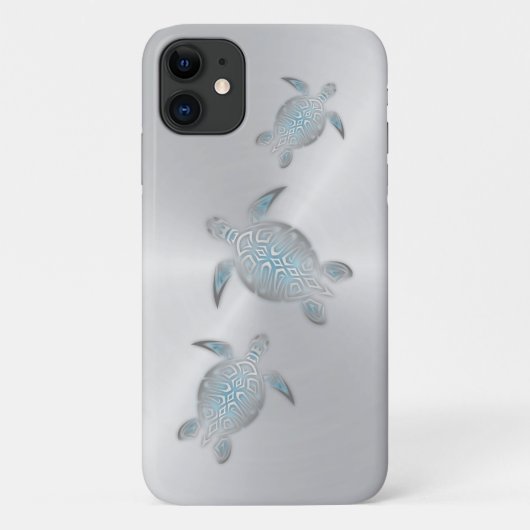 Zilveren Zeeschildpadden Case-Mate iPhone Case (Achterkant)