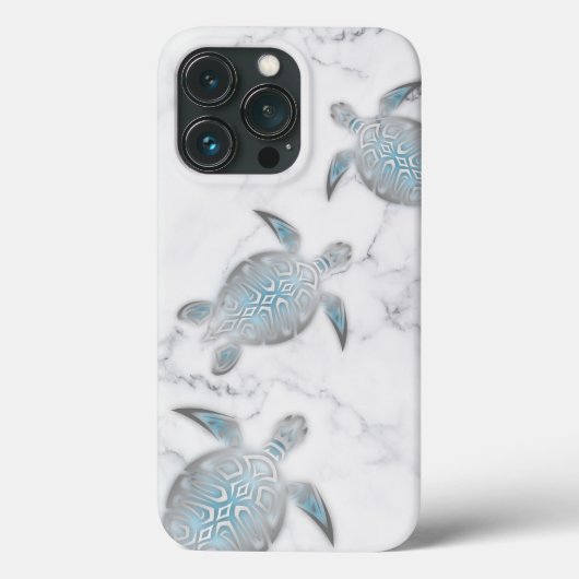 Zilveren Zeeschildpadden Grijs Marmer Case-Mate iPhone Case (Achterkant)