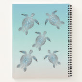 Zilveren Zeeschildpadden Strandstijl Personaliseer Notitieboek (Achterkant)