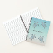 Zilveren Zeeschildpadden Strandstijl Personaliseer Notitieboek (Binnen)